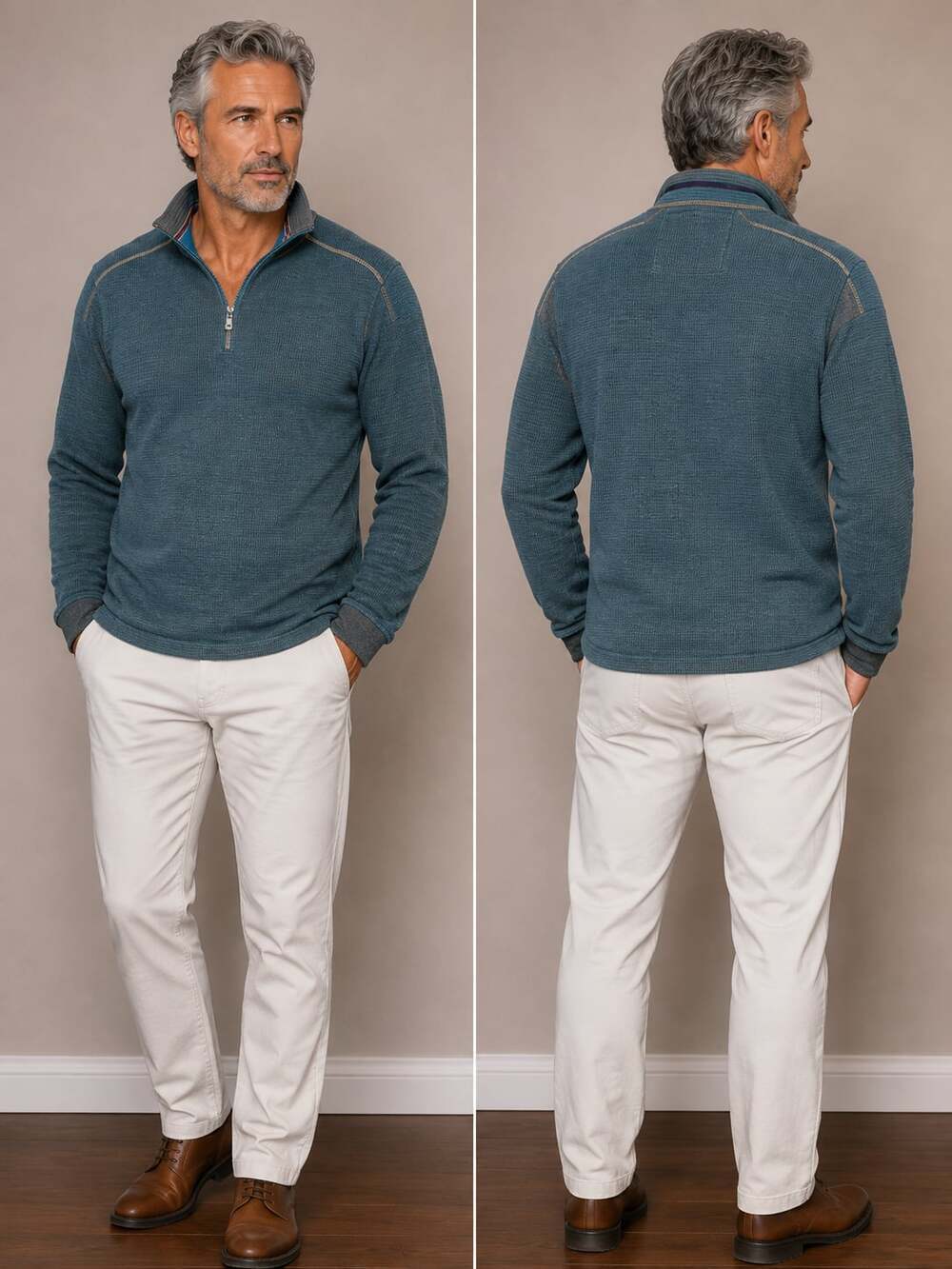 Robert Graham Men's Classic Fit 1/4 Zip Waffle Knit Pullover Sweater
M122